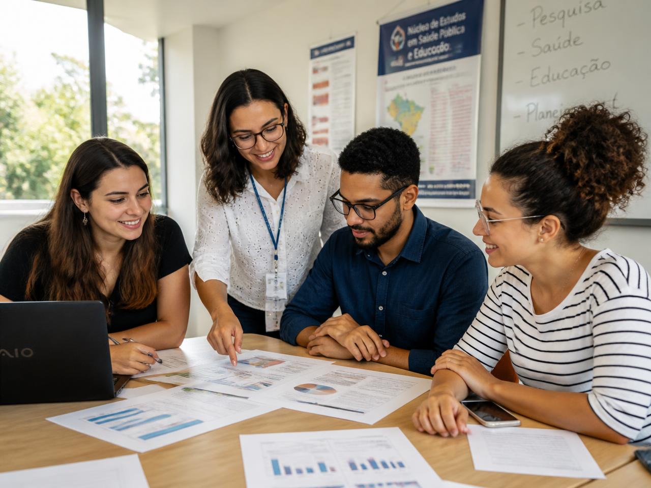 Equipe de pesquisadores da Attiva Educacional analisando dados